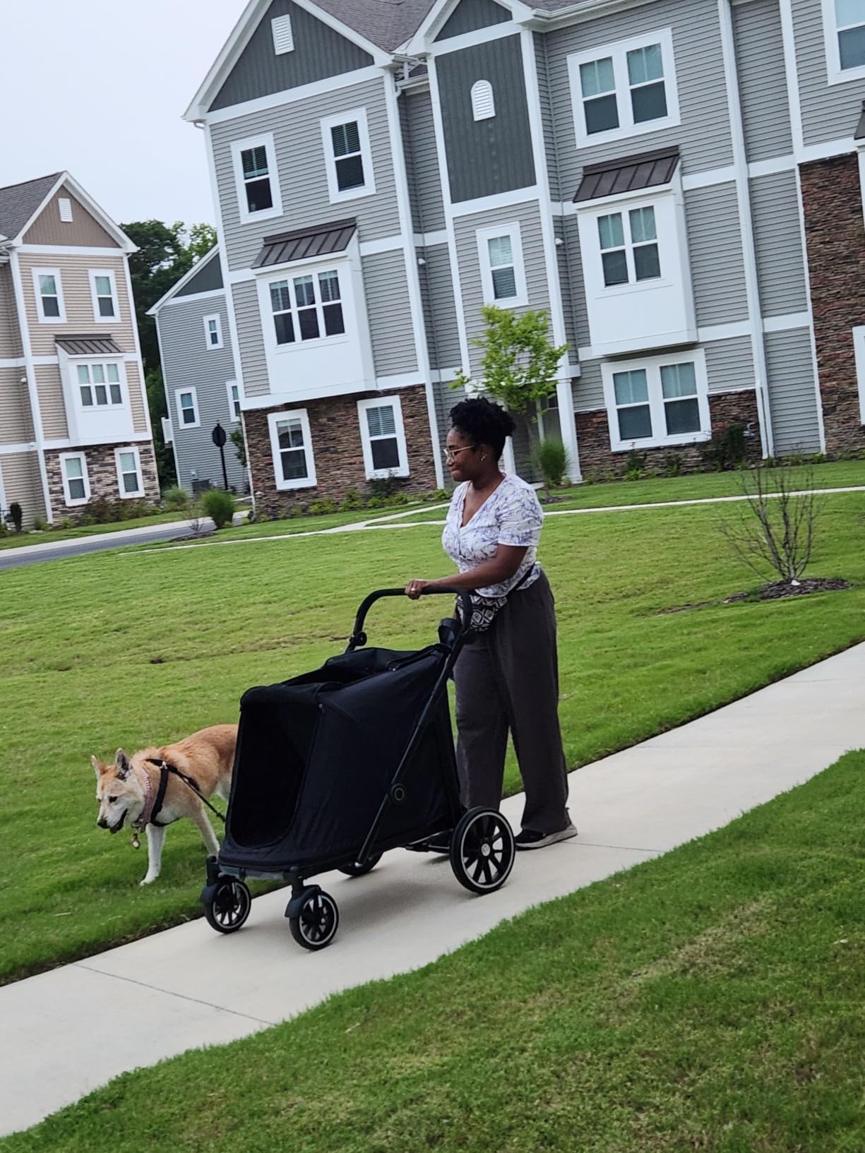 Dog Stroller for Large Dogs, 100 Lbs Capacity Heavy Duty Extra Large Pet Stroller for Medium Dogs, All Terrain Dog Wagon Cart with 12