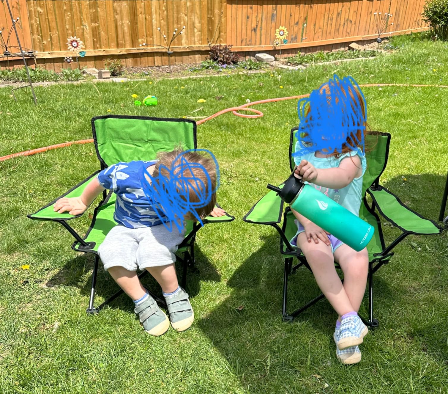 Pacific Play Tents - Kids Folding Chair, 100 lbs. Weight Capacity - Sapphire Blue customer photo 1