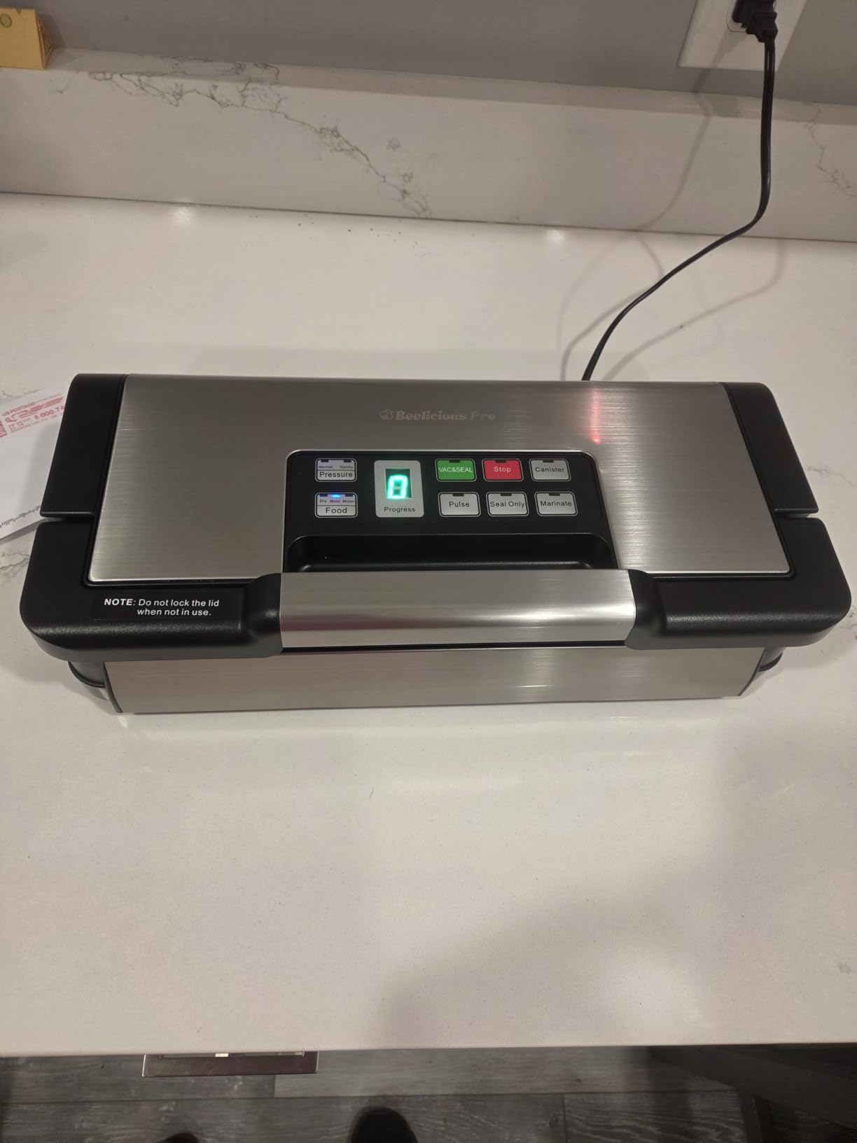 95kPa Vacuum Sealer Machine with AquaLock Technology, Dual-Pump Automatic Food Sealer for Dry & Moist Foods, Double Heat Seal, Built-in Cutter, Bag Storage & Accessory Hose, 2 Bag Rolls, Stainless Steel customer photo 1