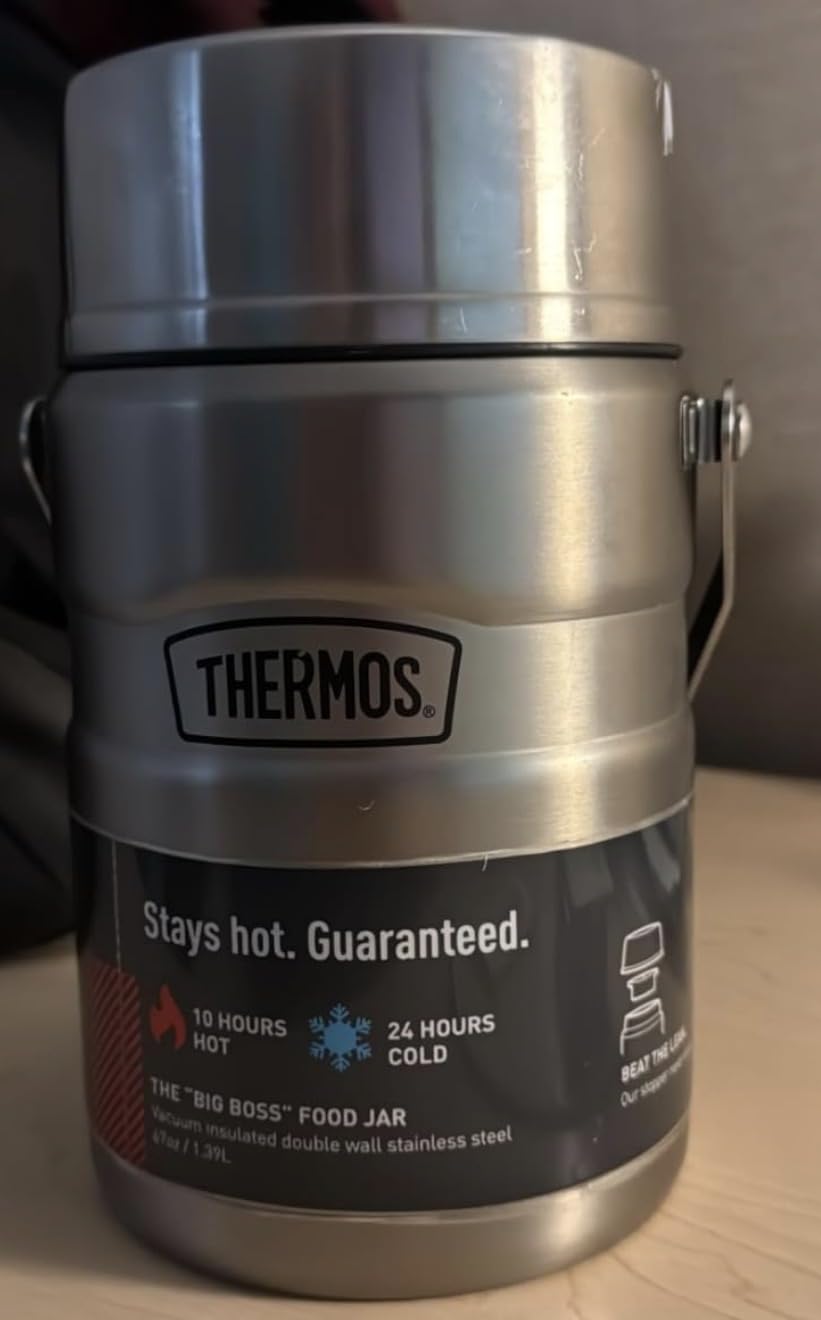 THERMOS Stainless King Food Jar with Bowl, 24oz, Matte Steel | Stainless Steel Insulated Food Container with Built-In Bowl, Keeps Food Hot or Cold Longer for Work & Travel customer photo 2