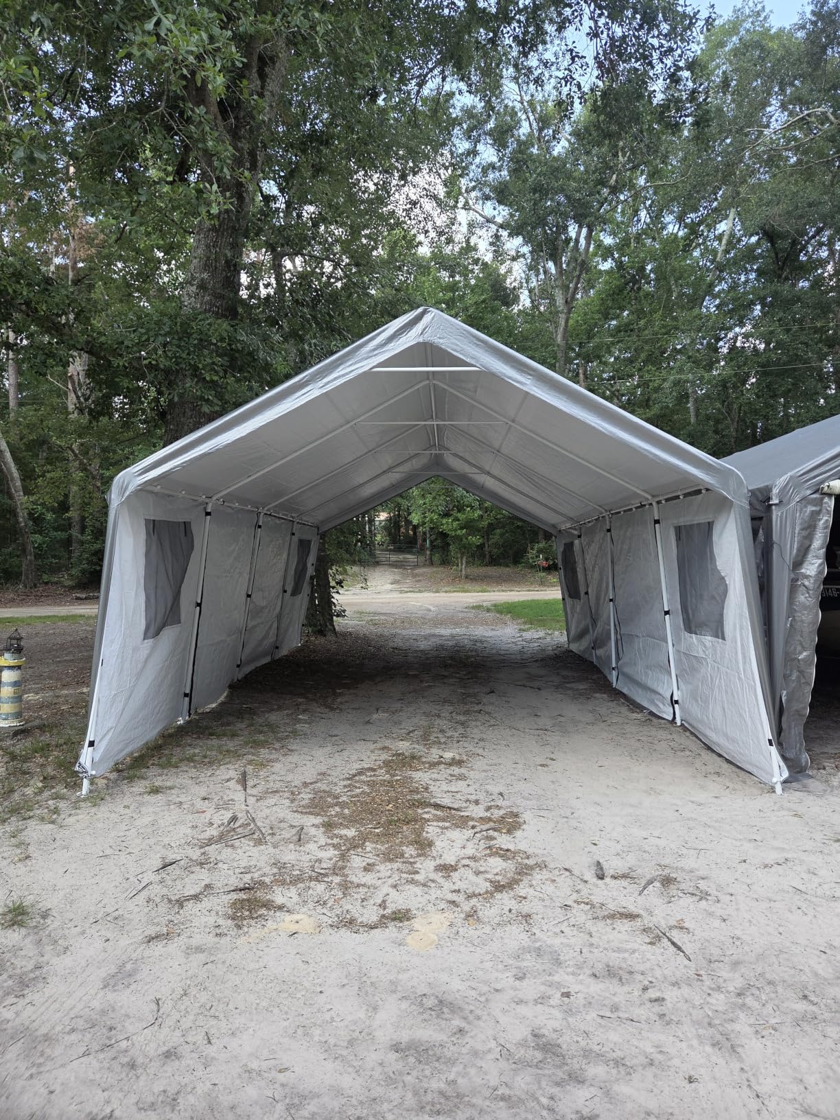 20x20 Heavy Duty Carport Canopy, Drive Through Portable Garage | Roll-Up Windows and Doors, Removable Sidewalls customer photo 1