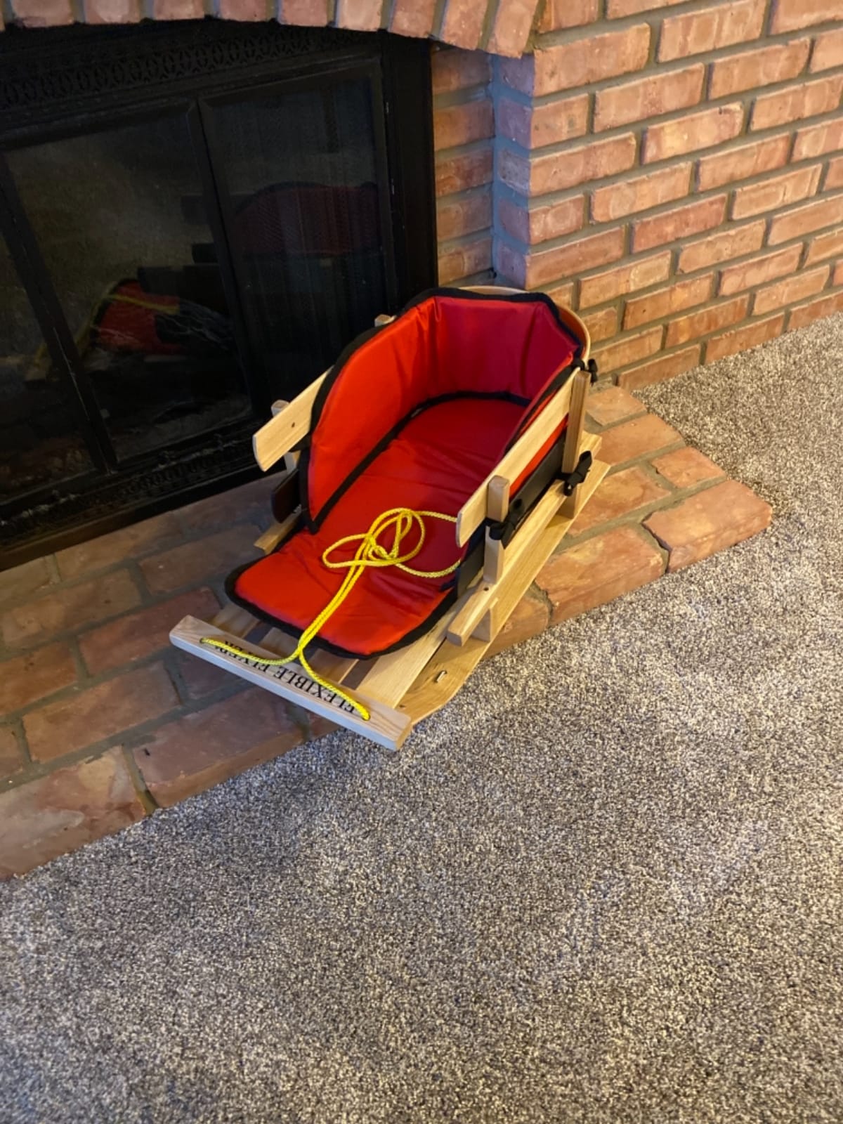 Flexible Flyer Baby Snow Sled and Toddler Toboggan - Classic Wooden Pull Sleigh for Kids 18 Months to 4 Years, High Backrest, Pull Ropes Included, Fully Assembled customer photo 1