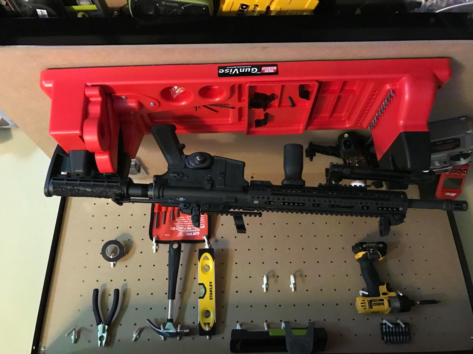 MTM GV30 Gun Vise for Gunsmithing work and Cleaning Kit, Free Standing, 11 Compartments, USA Made, Red customer photo 1