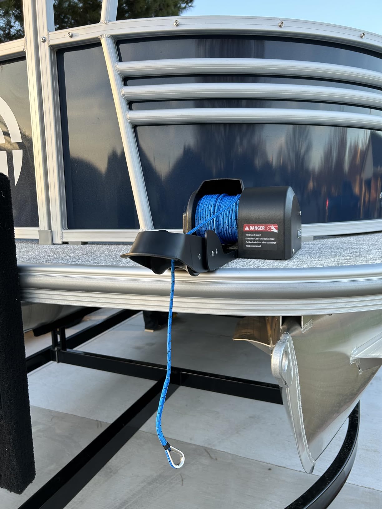 Camco TRAC Outdoors Pontoon 35-G3 Electric Boat Anchor Winch - Easy-to Operate & Features a High-Efficiency, 12-Volt DC, All Steel Gear Motor & 100-feet Pre-Wound Double-Braid Anchor Rope (69003) customer photo 1
