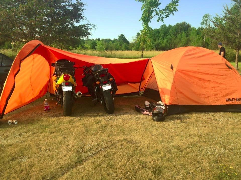 Harley-Davidson Dome Tent w/Vestibule Motorcycle Storage, Orange HDL-10010A customer photo 2