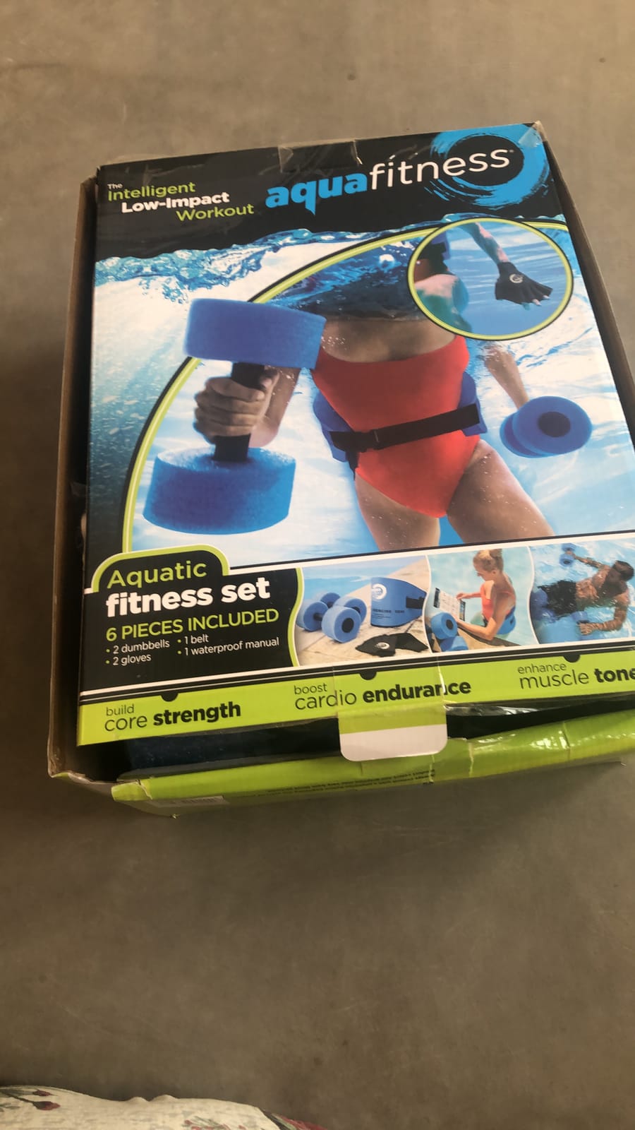 Aqua 6-Piece Fitness Set - Adult Water Aerobics Equipment for Pool - Includes Aquatic Swim Belt, Resistance Gloves, and Dumbbells customer photo 1