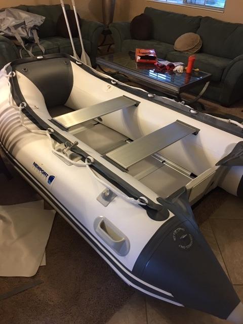 Newport 8ft 10in Dana Inflatable Sport Tender Dinghy Boat - 3 Person - 10 Horsepower - USCG Rated, White/Gray customer photo 2