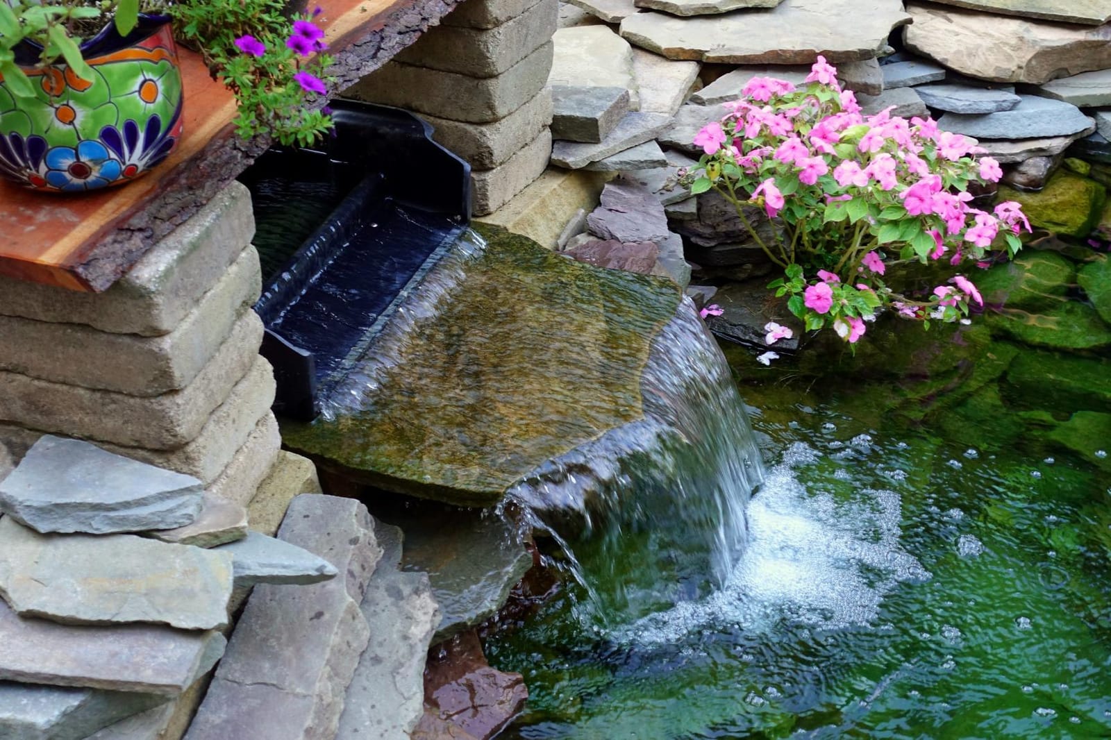 EasyPro Pond Products CF23E Eco-Series 23” Waterfall Spillway is Ideal for Just-A-Falls Water Features. Connect Liner Without Tools. 2-2” Installed Spinweld Inlets. Up to 4500 to 6000 GPH Flow customer photo 1