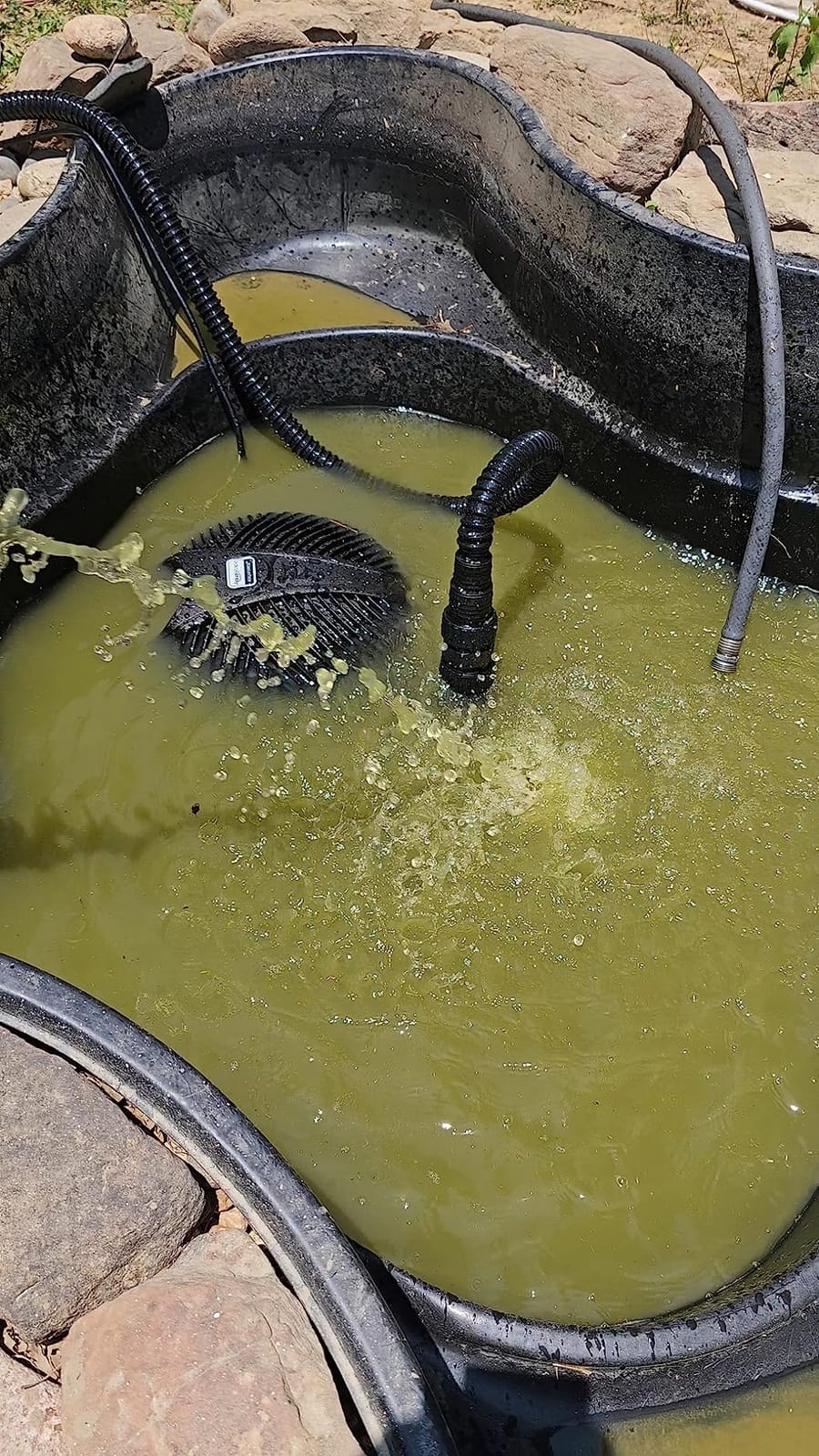 Aquascape AquaForce 1000 Solids Handling Submersible Pond Pump, Asynchronous Waterfall and Water Feature Pump with Pre Filter Cage and 25 ft Cord, 91011 customer photo 1