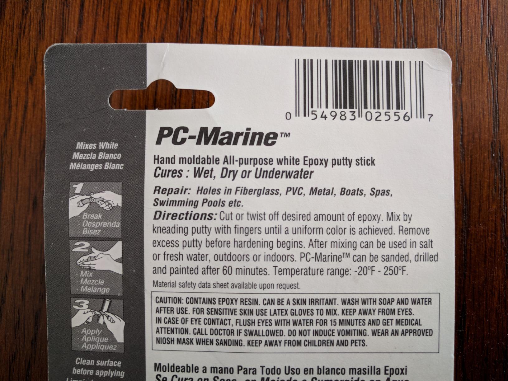 PC Products PC-Marine Epoxy Putty, 4oz Stick, White (45565) (Pack of 1) customer photo 1