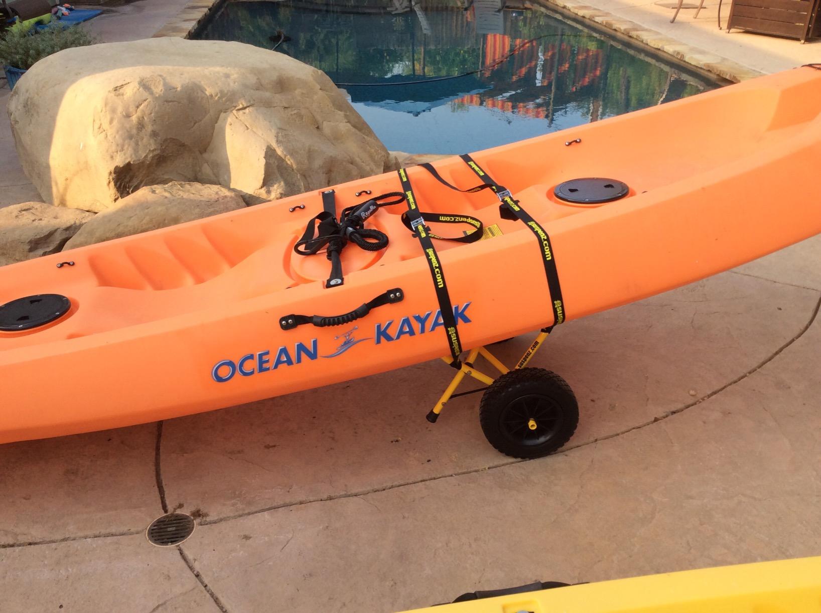 Suspenz Kayak Canoe Transport Trailer, DLX Kayak Cart, Trolley with Airless Wheels and Straps, Weight Capacity 150 lbs, Yellow (22-0044) customer photo 1