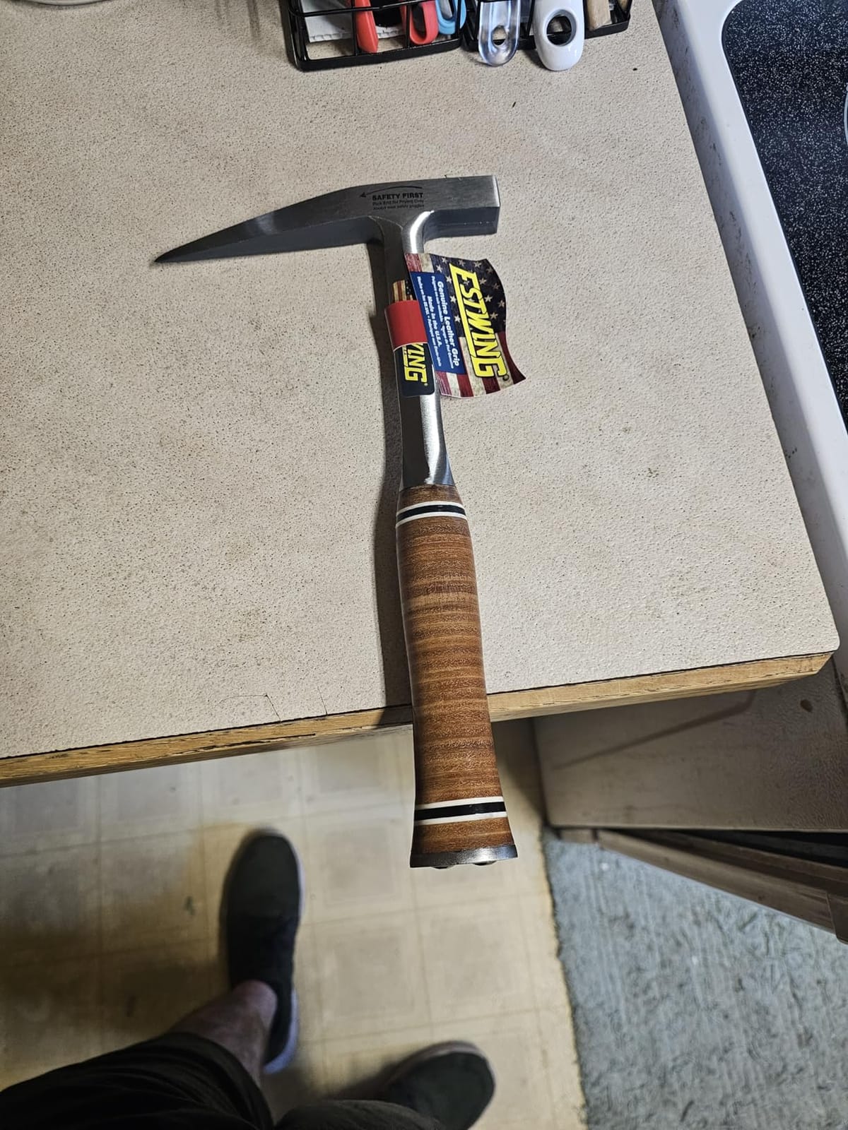 Estwing Rock Pick - 13 oz Geological Hammer with Smooth Face & Shock Reduction Grip - E3-13P, Silver customer photo 1