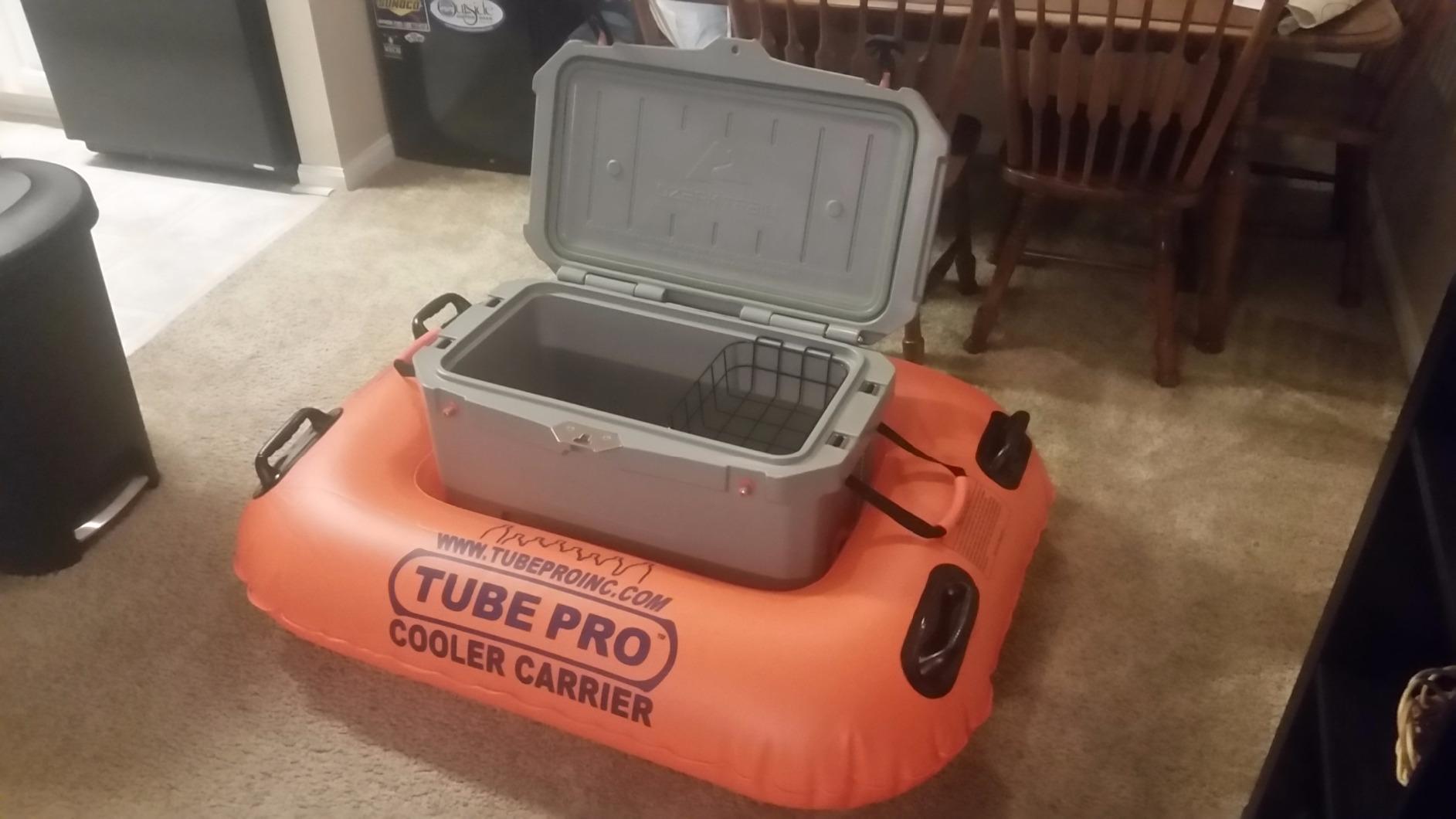 Tube Pro Premium Orange River Cooler Carrier 50 Quart- Heavy Duty, Commercial Grade, Inflatable customer photo 1