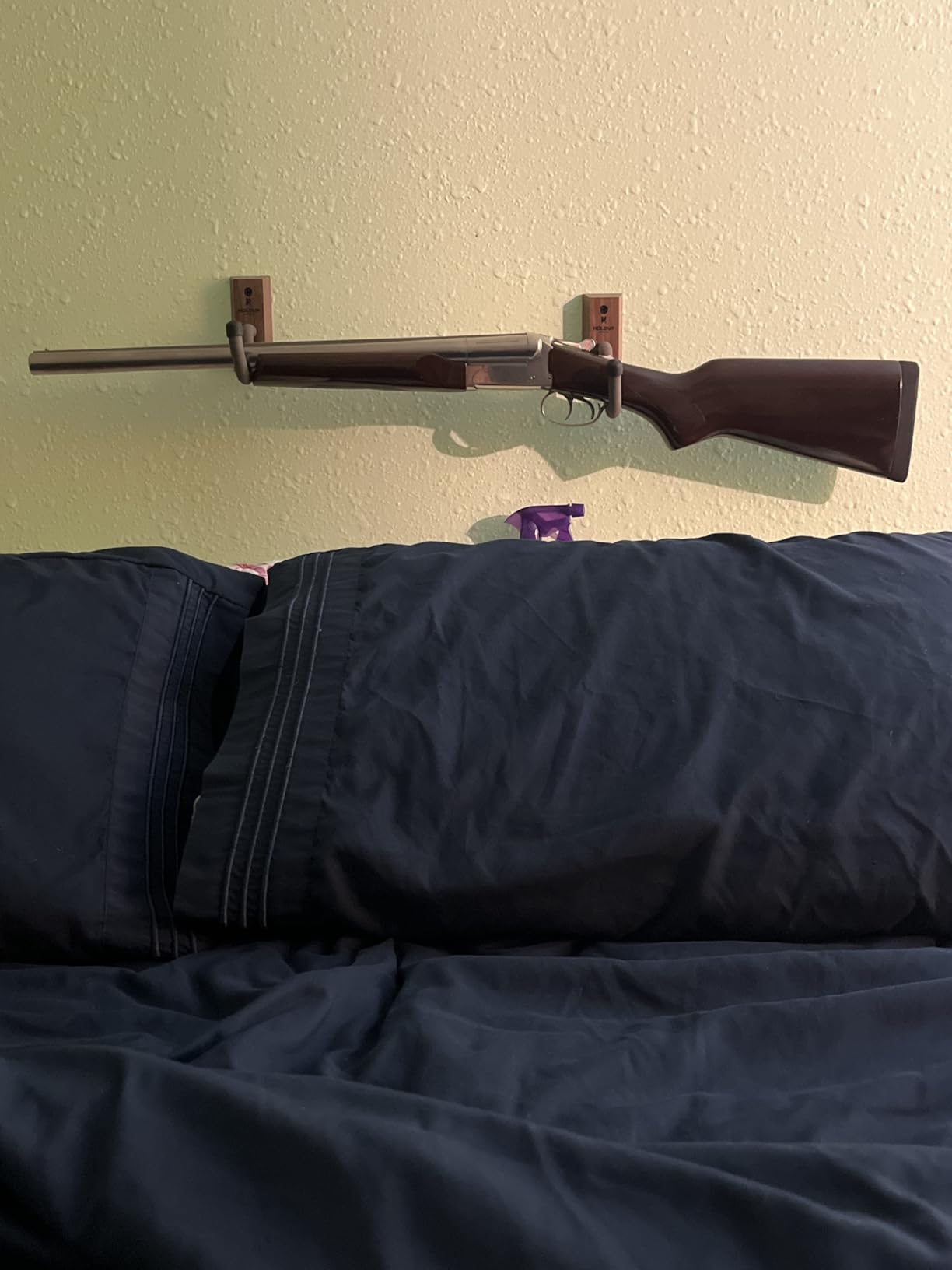 Hold Up Displays - Horizontal Gun Rack and Shotgun Hooks Store Any Rifle Shotgun and Bow - Real Hardwood Harvested in Wisconsin - Made in USA … customer photo 1