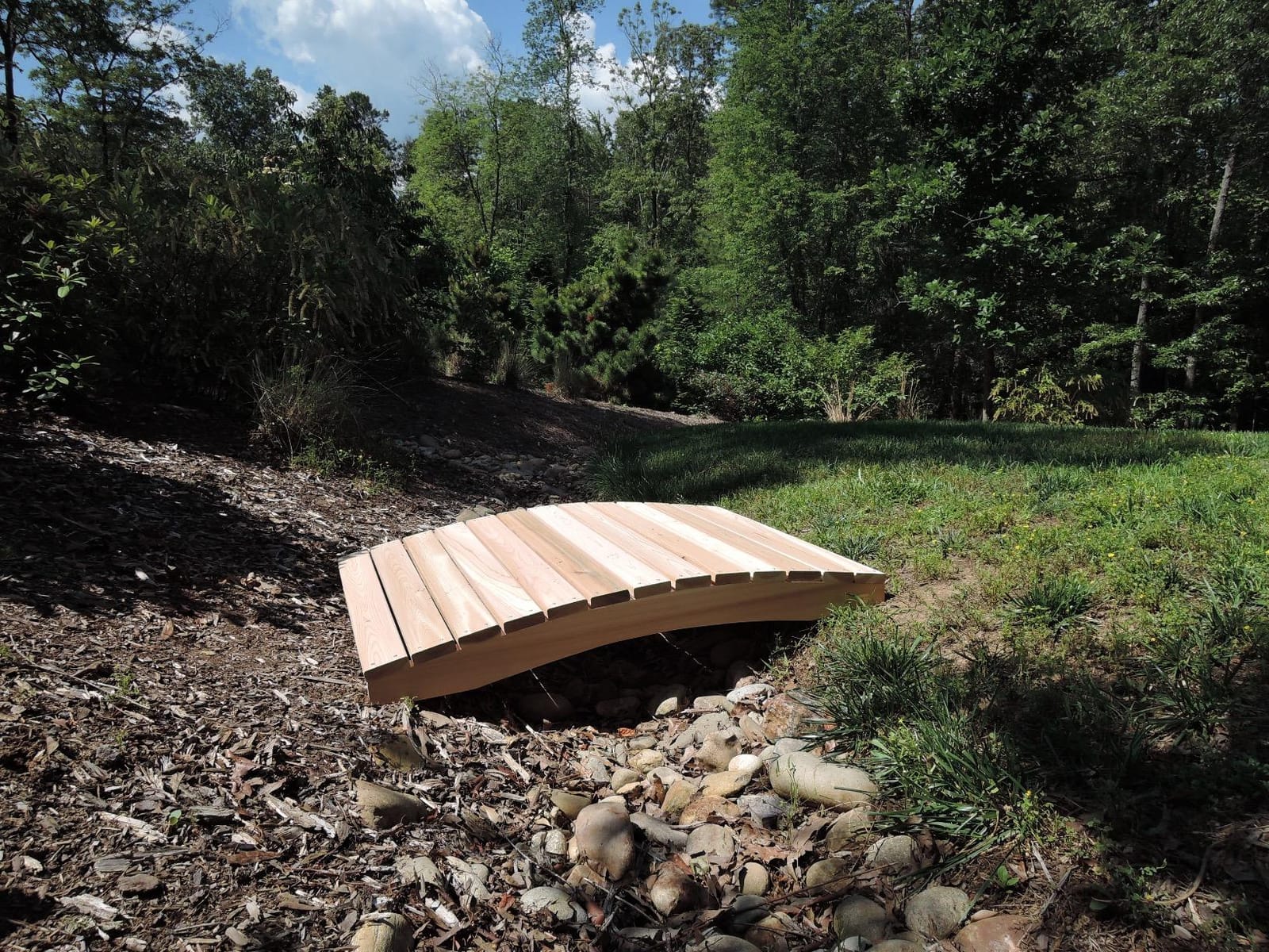 All Things Cedar Wooden Bridge, Outdoor Garden Walkway for Backyard Ponds, 4', Natural - Landscaping Pathway Wood Decor and Accessories for Yard and Patio customer photo 1