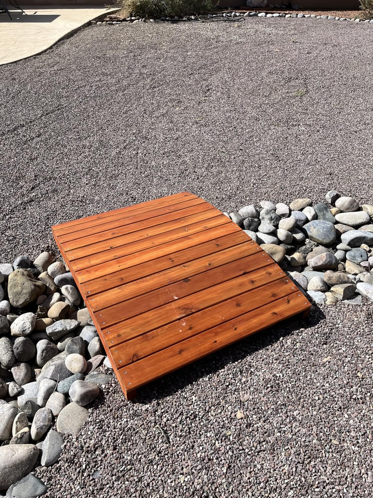 All Things Cedar Wooden Bridge, Outdoor Garden Walkway for Backyard Ponds, 4', Natural - Landscaping Pathway Wood Decor and Accessories for Yard and Patio customer photo 2