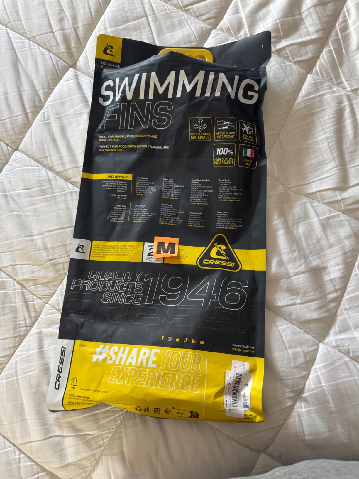 Cressi Adult Short Light Swim Fins with Self-Adjustable Comfortable Full Foot Pocket - Perfect for Traveling - Agua Short: Made in Italy customer photo 2