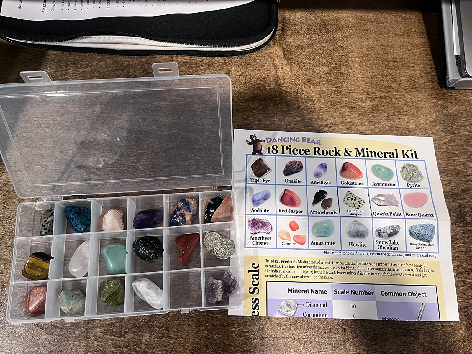 DANCING BEAR 18 Pc Rock and Mineral Educational Collection & Deluxe Collection Box with Description Sheet and Educational Information. Limited Edition, Geology Gem Kit for Kids with Display Case customer photo 2