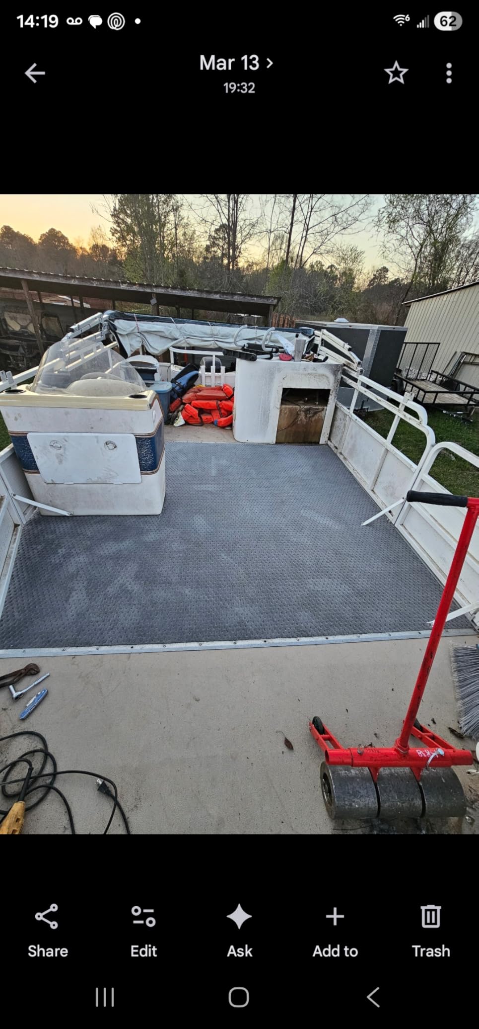 32 oz. Pontoon Boat Carpet - 8.5' Wide x Various Lengths (Choose Your Color!) (Sand, 8.5' x 25') customer photo 2