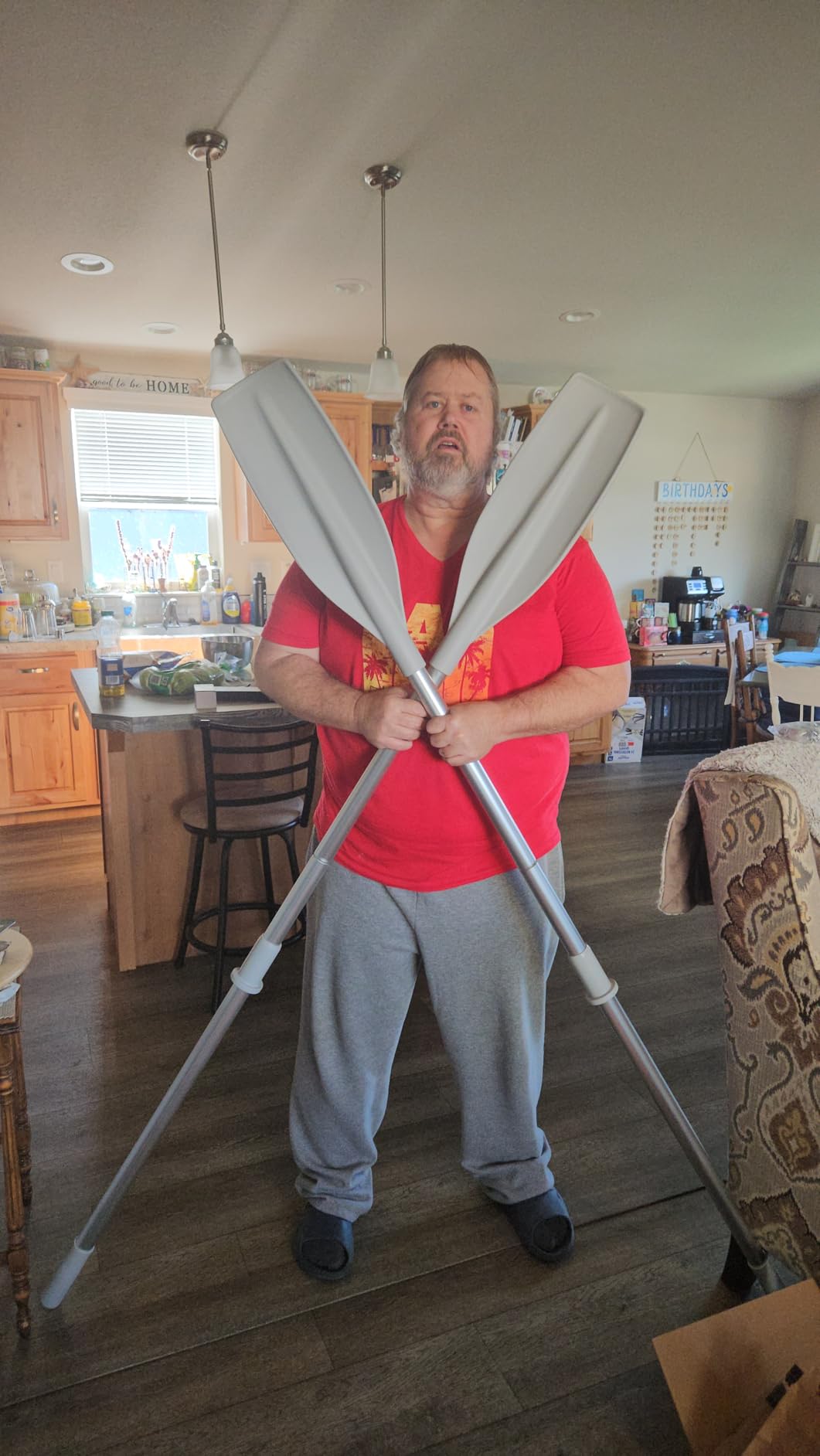 Oceansouth Aluminum Boat Oars with Oar Stops - 2-Piece Split Shaft Rowing Oars for Dinghies, Inflatable Boats & Tenders - Lightweight Marine Grade Aluminum Pair customer photo 1