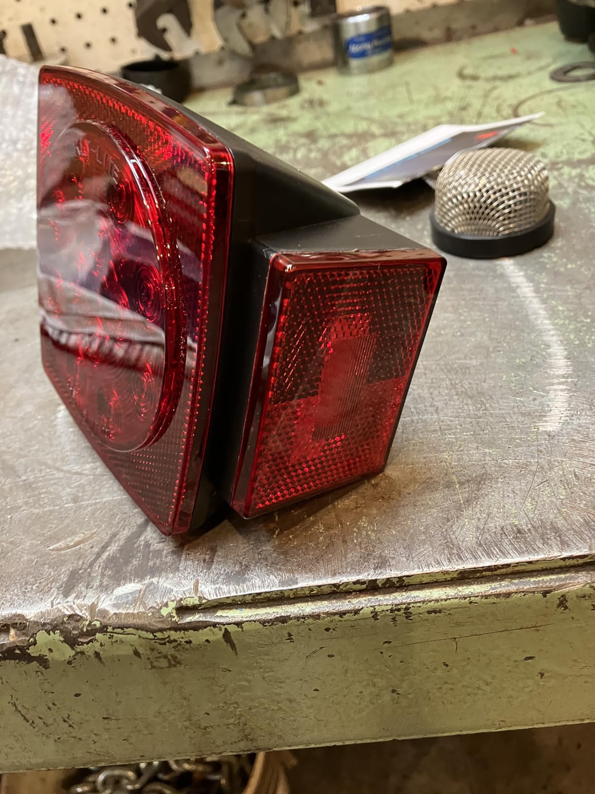 Partsam 12V Submersible Square Led Trailer Light,Red White LED Stop Turn Tail License Brake Running Light Lamp for Trailers Under 80