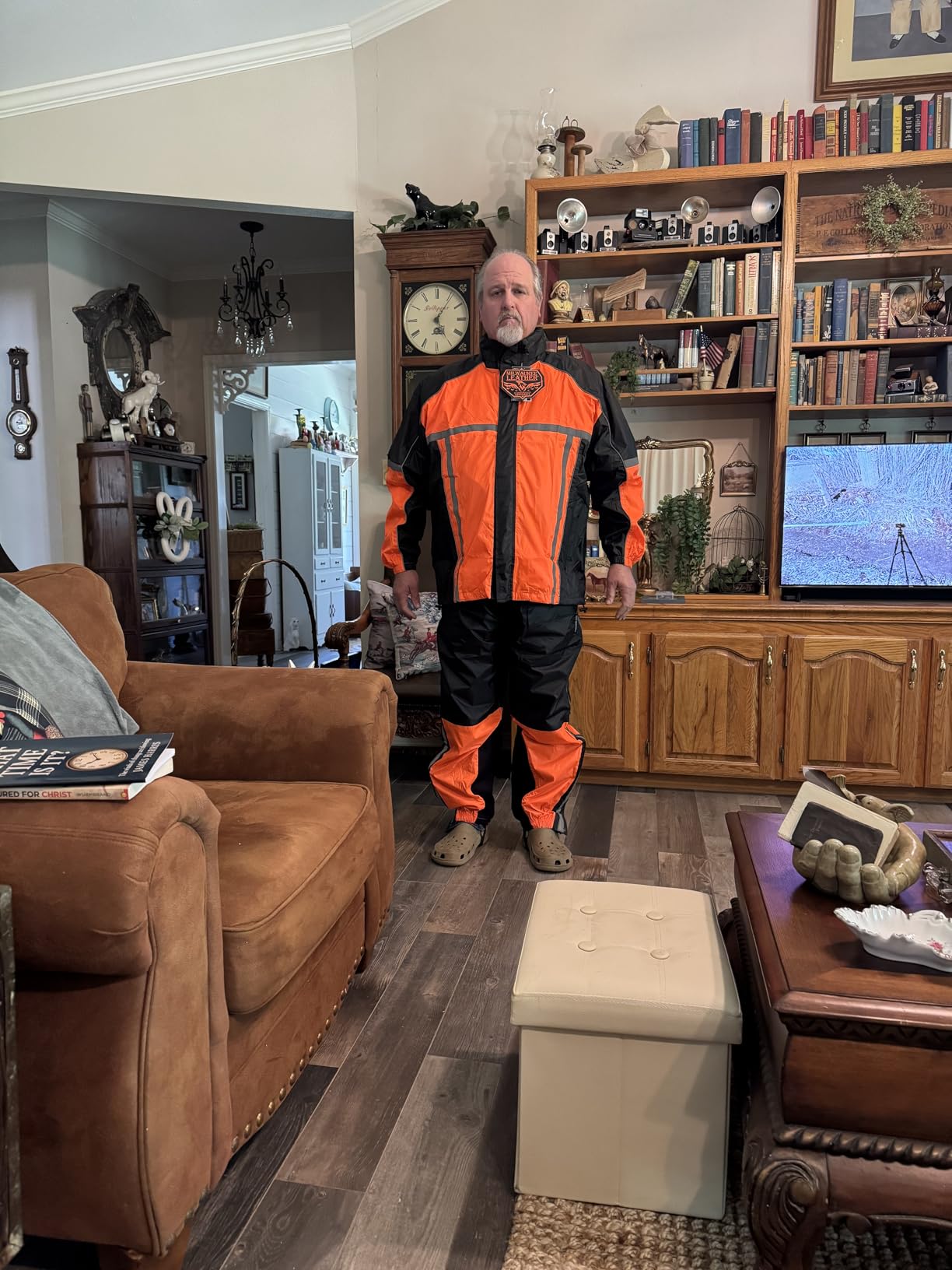 Milwaukee Leather MPM9510 Men's Black Water-Resistant Motorcycle Rain Suit with Hi Vis Reflective Tape customer photo 2