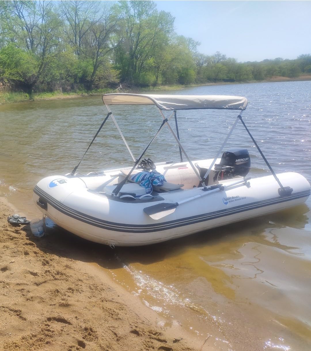 Killer Whale 10.8' Inflatable Dinghy | Aluminum Floor Dinghy with Durable Heat-Welded PVC | 5 Person Inflatable Dinghy | 15HP Motor Ready customer photo 2