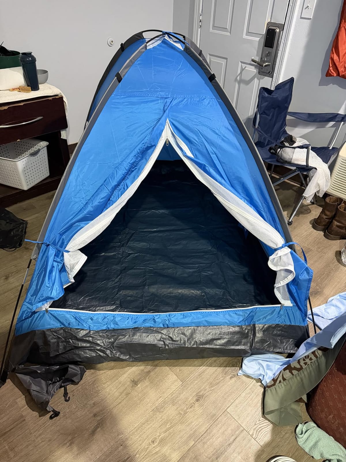 2 Person Camping Tent with Rain Fly and Carrying Bag - Lightweight Outdoor Pop Up Tents for Camping Essentials, Music Festivals, Backpacking, Hiking, or Beach Shelter by Wakeman Outdoors customer photo 1