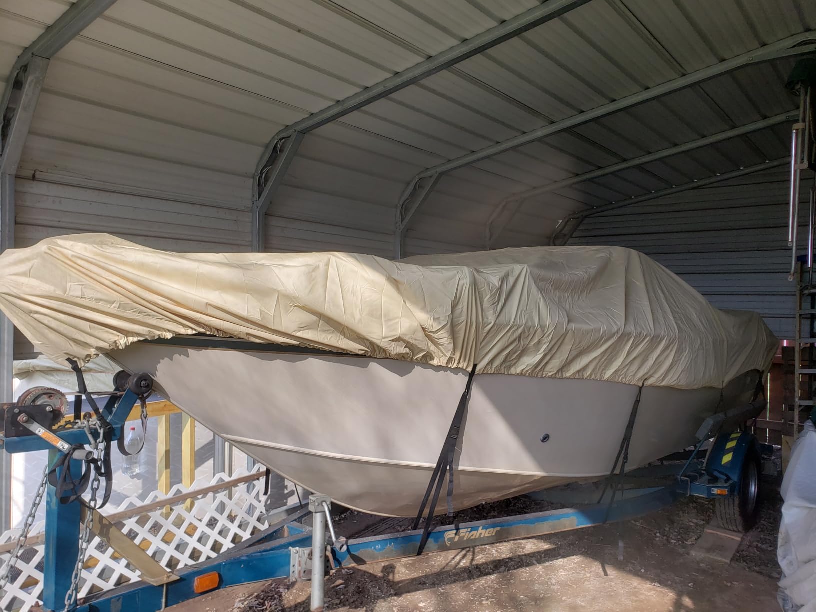 iCOVER Trailerable Boat Cover - 16'-18.5' Heavy Duty Waterproof Tarp Covers with Storage Bag, Fits V-Hull, Fish&Ski, Pro-Style, Fishing, Runabout, Bass Boats, up to 16ft-18.5ft Long X 94