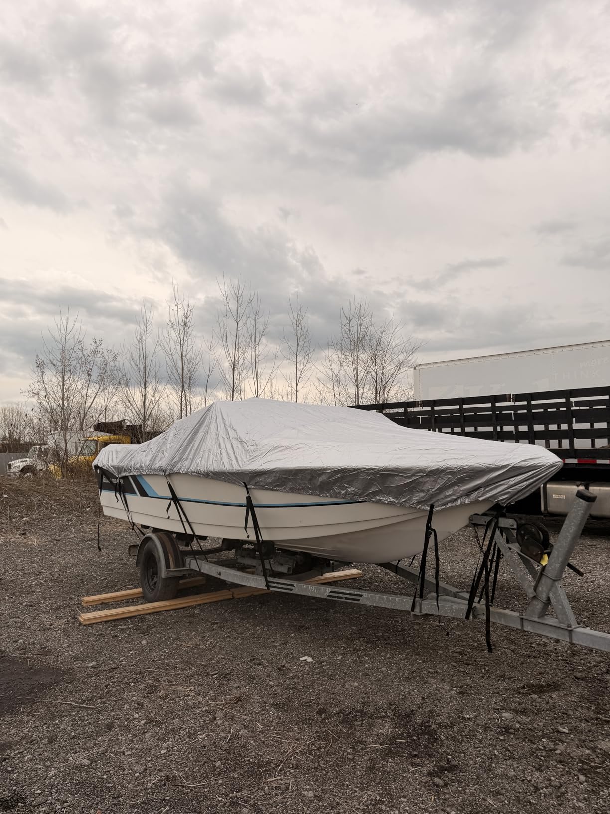iCOVER Trailerable Boat Cover - 14'-16' Heavy Duty Waterproof Tarp Covers, Fits V-Hull, Fish&Ski, Pro-Style, Fishing, Runabout, Bass Boats, up to 14ft-16ft Long and 68
