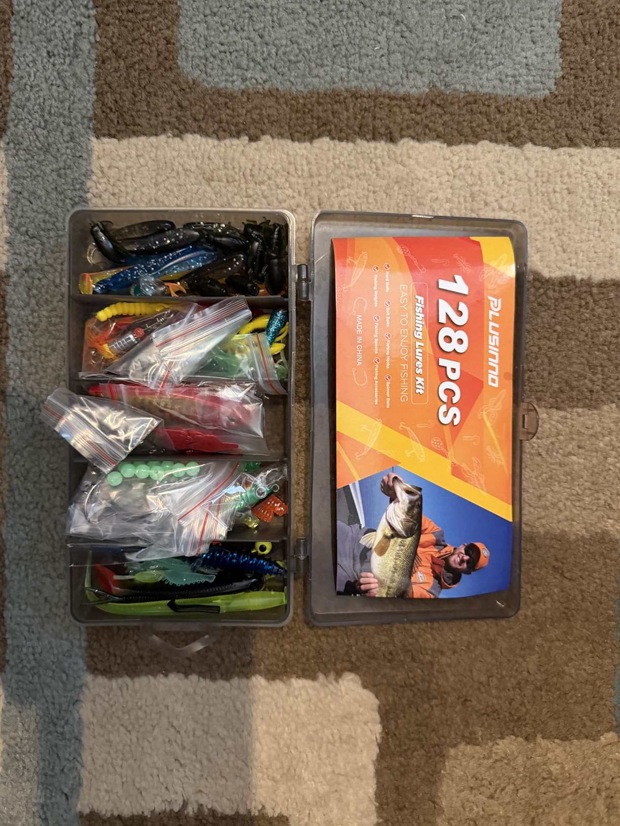 PLUSINNO Fishing Lures, All-in-One Fishing Tackle Box with Tackle Included, Fishing Gear Lure Bait Accessories Kit for Freshwater Bass Trout, Ideal Fishing Gifts for Men, Father & Beginners customer photo 1