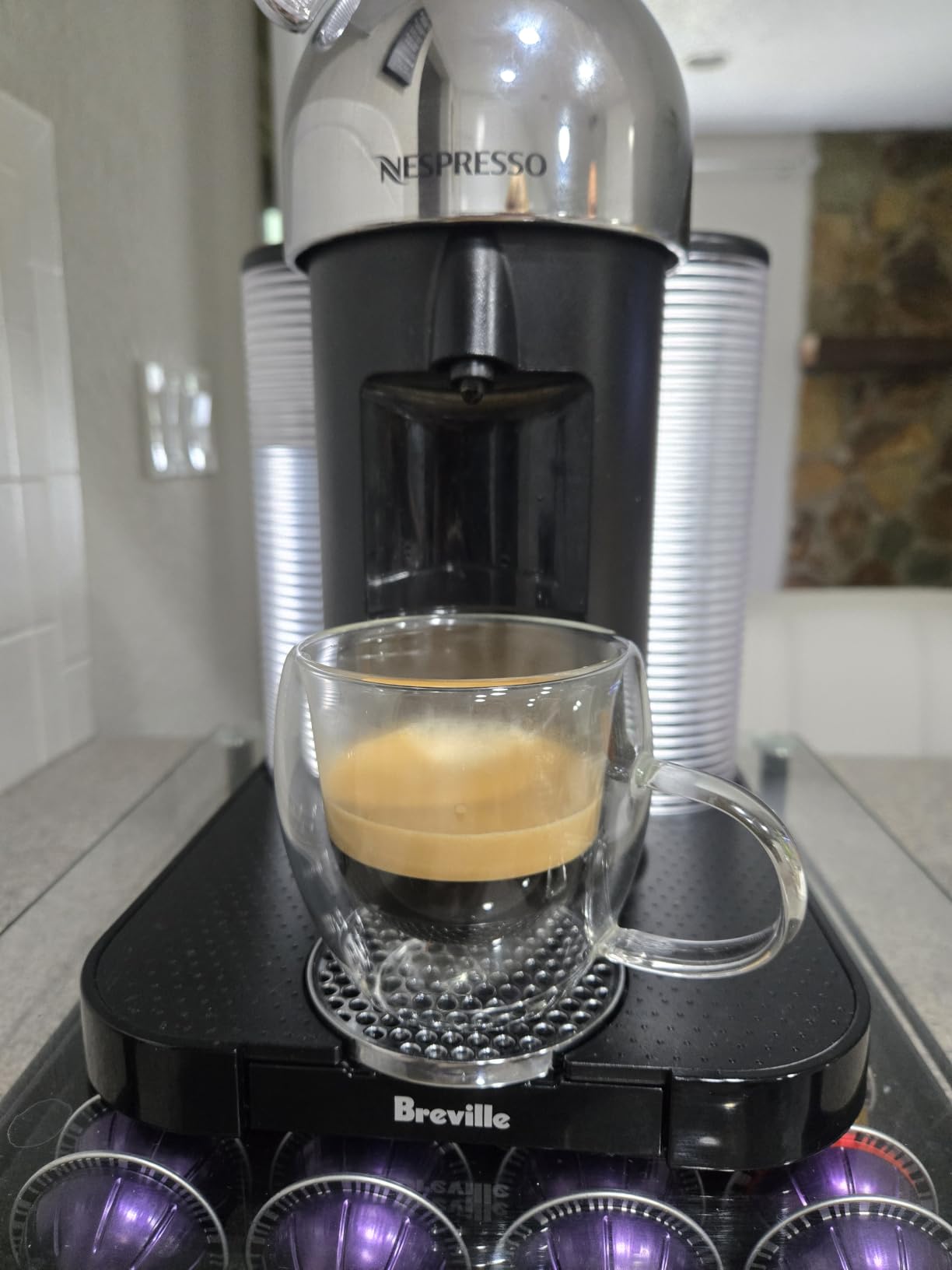 Nespresso Vertuo Coffee and Espresso Maker by Breville, Chrome with Aeroccino Milk Frother customer photo 2