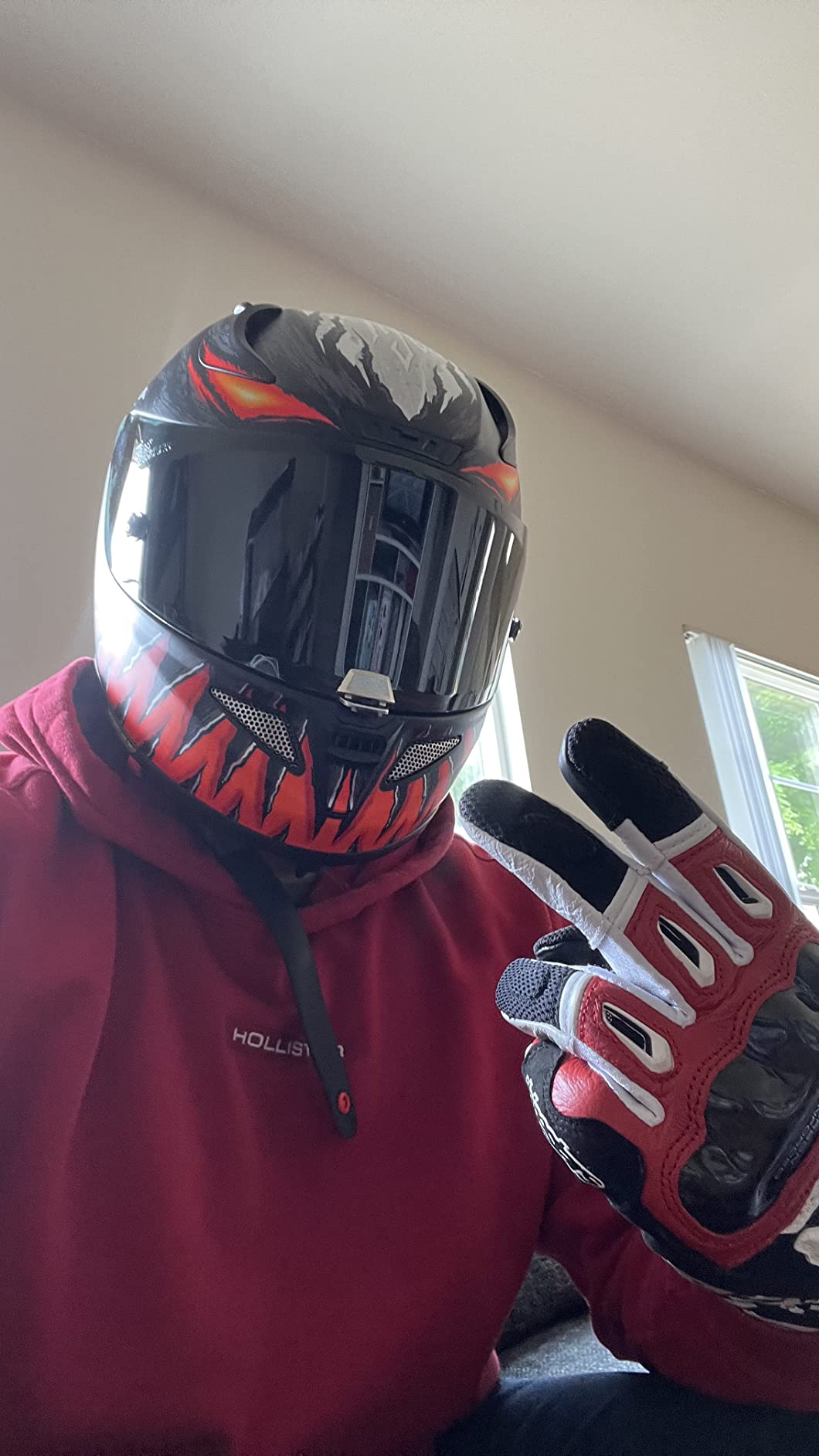 Alpinestars SMX-2 Air Carbon V2 Gloves - Black, Full-Grain Leather & 3D Mesh, Carbon Knuckle Protection, Touchscreen Compatible, Pre-Curved Design customer photo 2