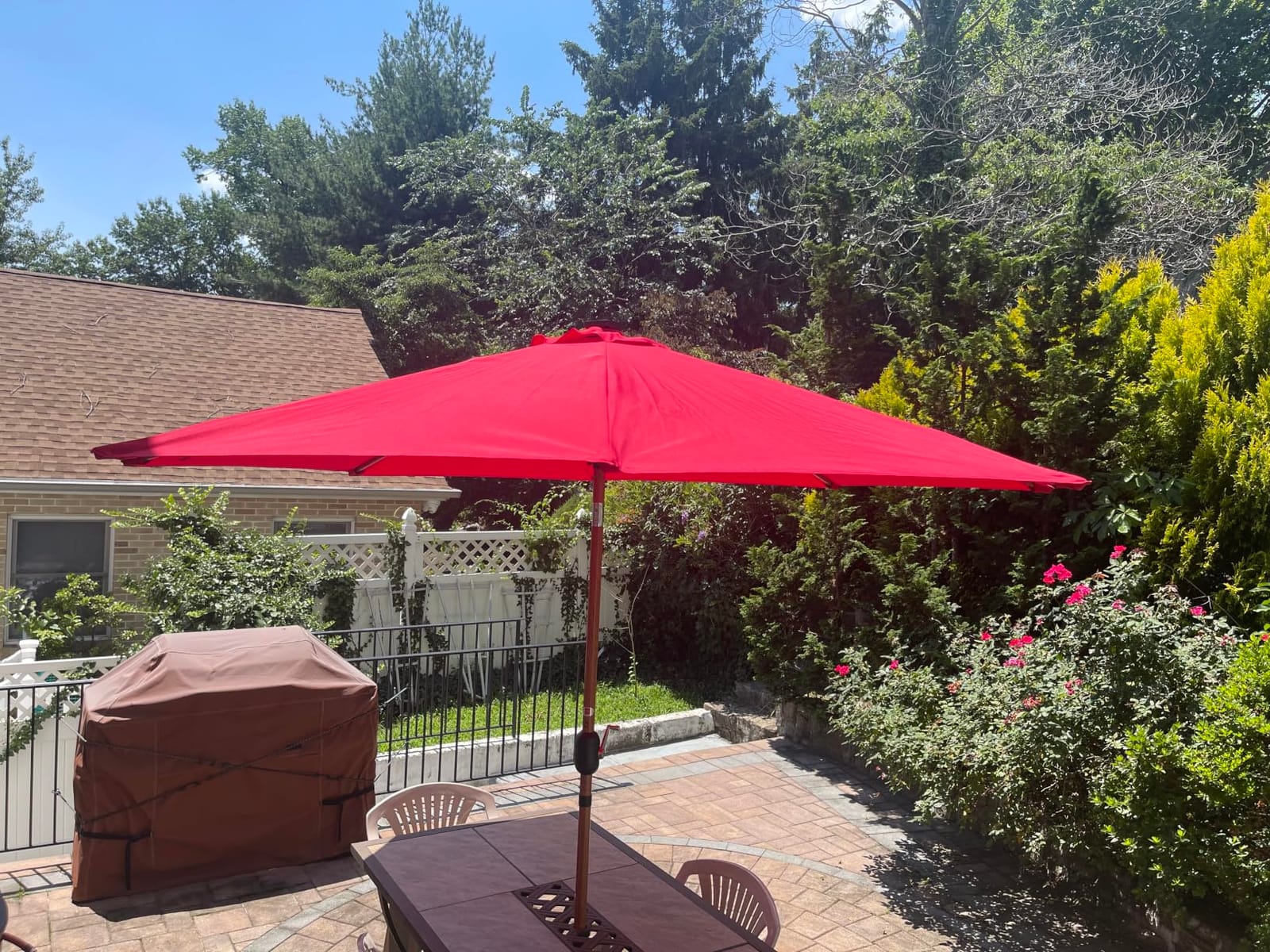 Best Choice Products 10ft Solar Polyester LED Lighted Patio Umbrella w/Tilt Adjustment and UV-Resistant Fabric - Tan customer photo 2