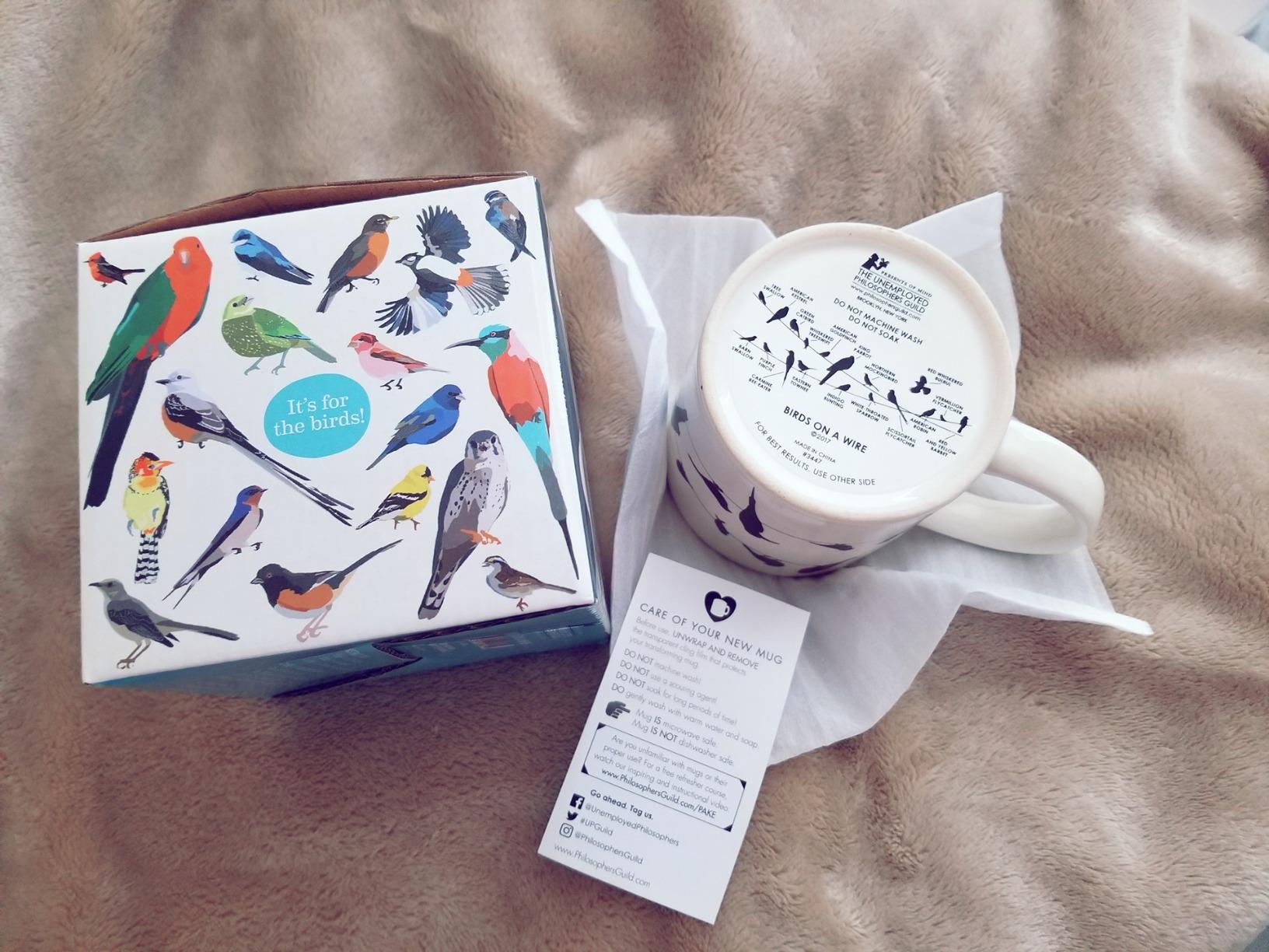 The Unemployed Philosophers Guild Birds on a Wire Heat Changing Mug - Add Coffee and Colorful Birds Appear, Comes in a Fun Box customer photo 2