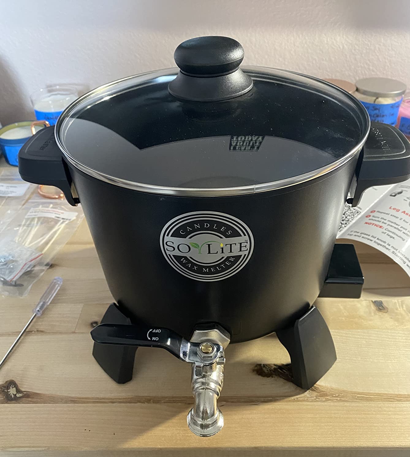 Wax Melter for Candle Making, Holds Approximately 7 Qts Or 14 Lbs of Melted Wax, Wax Melter Has Easy Pour Valve, by Soylite Candles customer photo 1