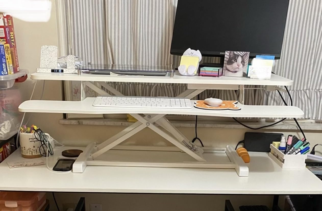 VIVO Black 32 in Standing Desk Converter, DESK-V000K customer photo 2
