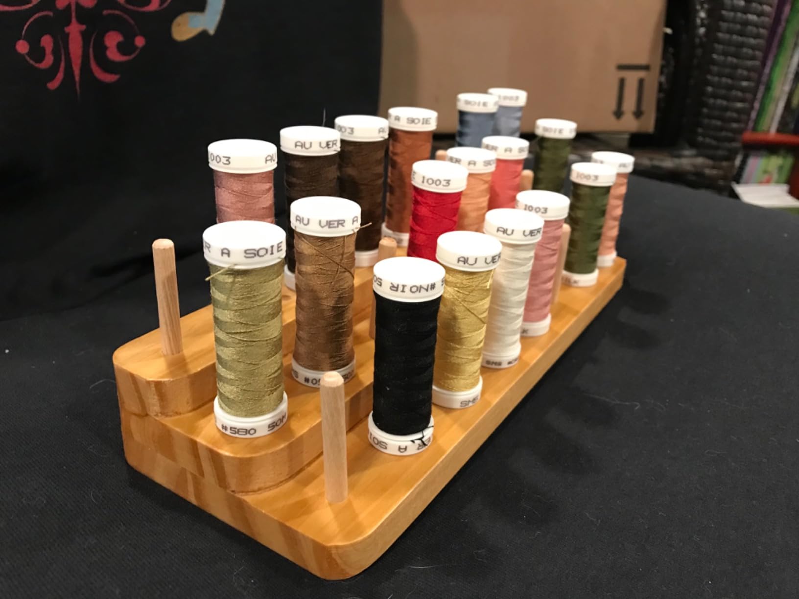 Riverruns Fly Tying Thread Spool Stand Nature Wood Spool Station Hand Made Travelling customer photo 1