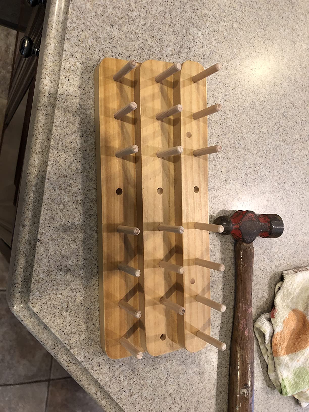 Riverruns Fly Tying Thread Spool Stand Nature Wood Spool Station Hand Made Travelling customer photo 2