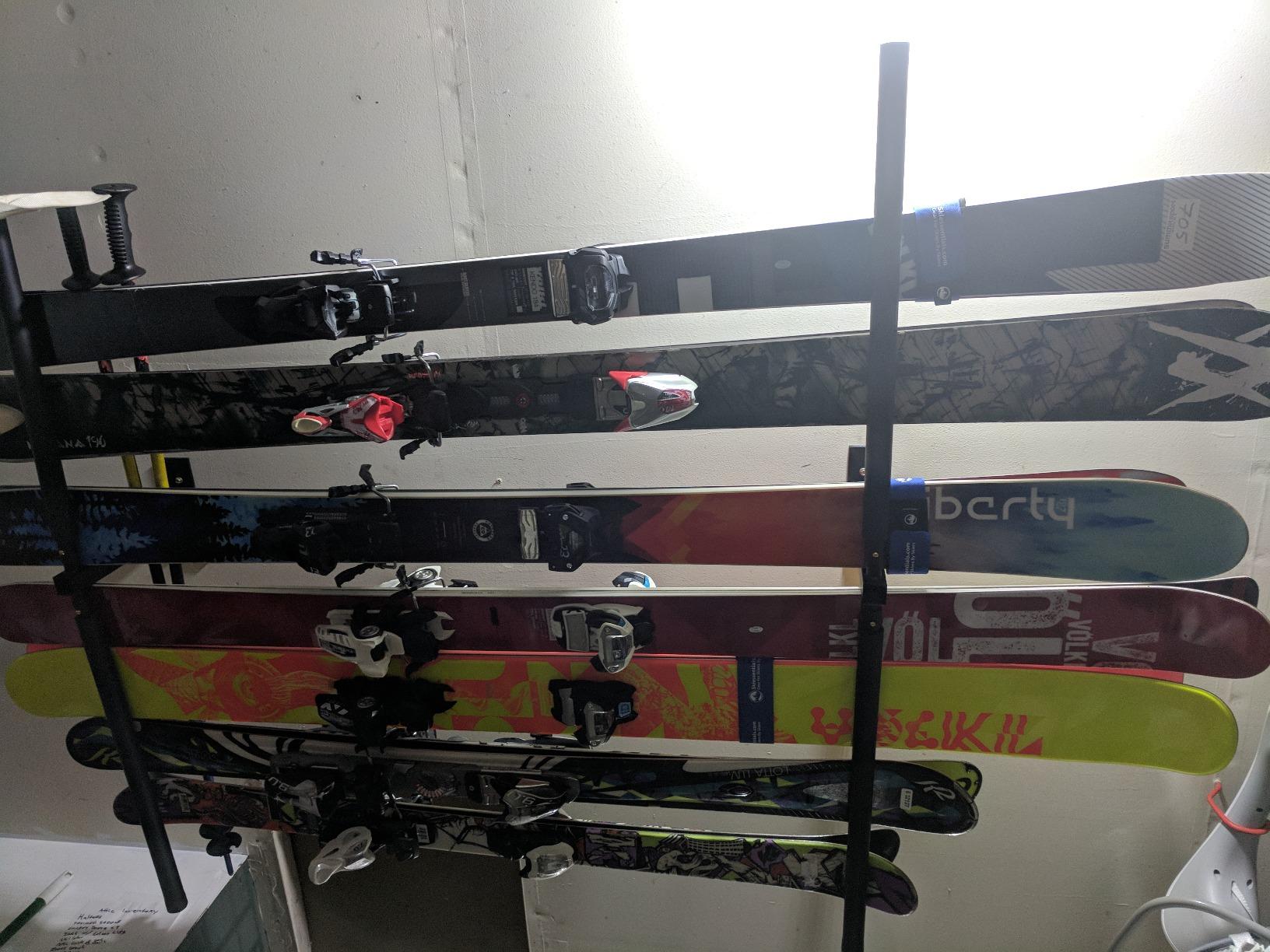 StoreYourBoard Adjustable Ski and Snowboard Ceiling Rack, Overhead Storage Mount, Double Sided customer photo 2