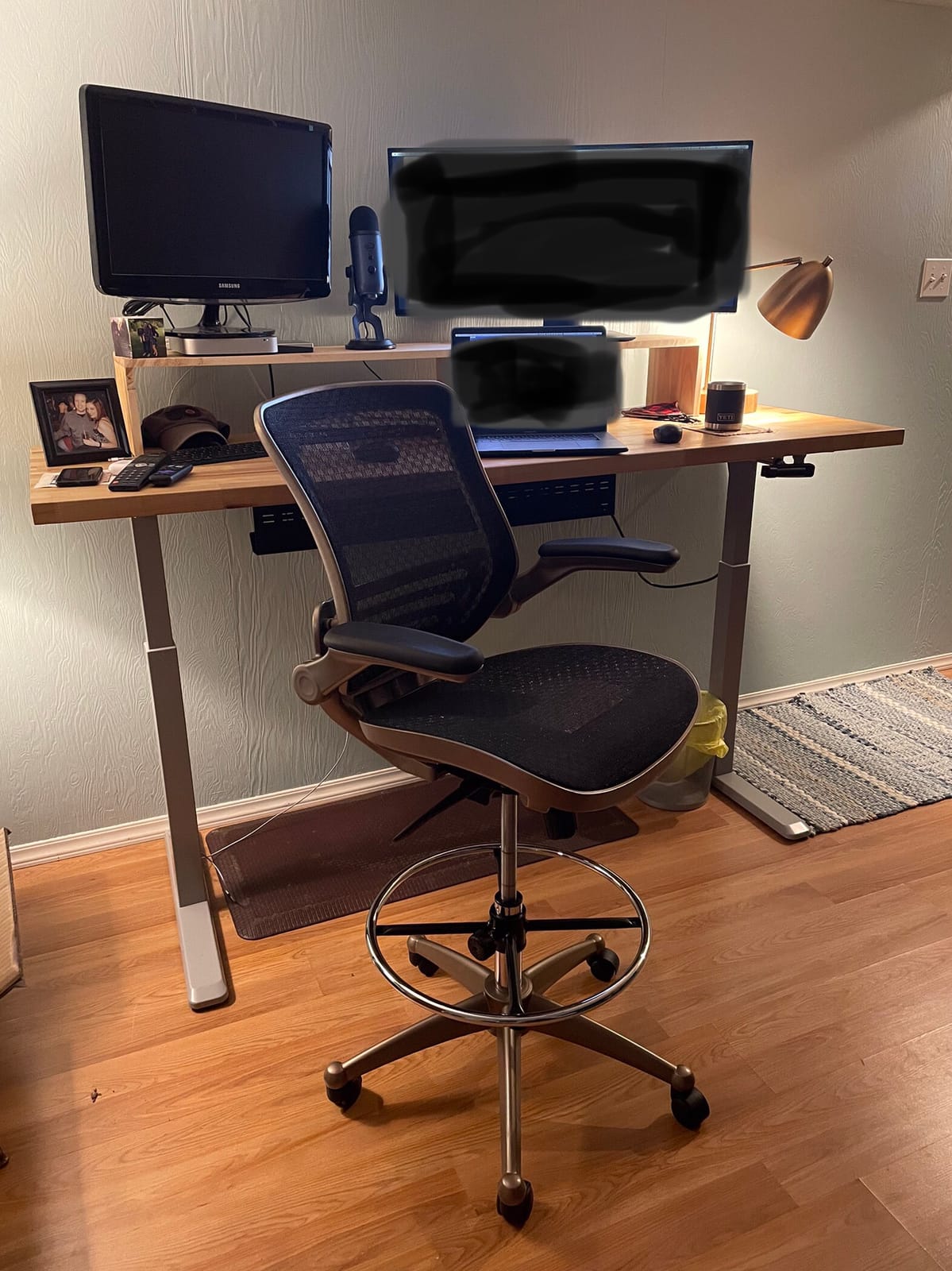 Flash Furniture Mesh Drafting Chair, Black/Melrose Gold customer photo 1