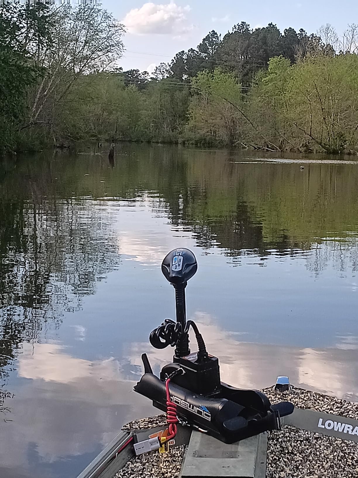 Haswing Bow Mount Trolling Motor 55lbs 48in with Remote, Quick Release | Fresh & Saltwater Ready, 164ft Wireless Remote Range, Black, Fits Boats up to 19ft, Req 13.7 x 8