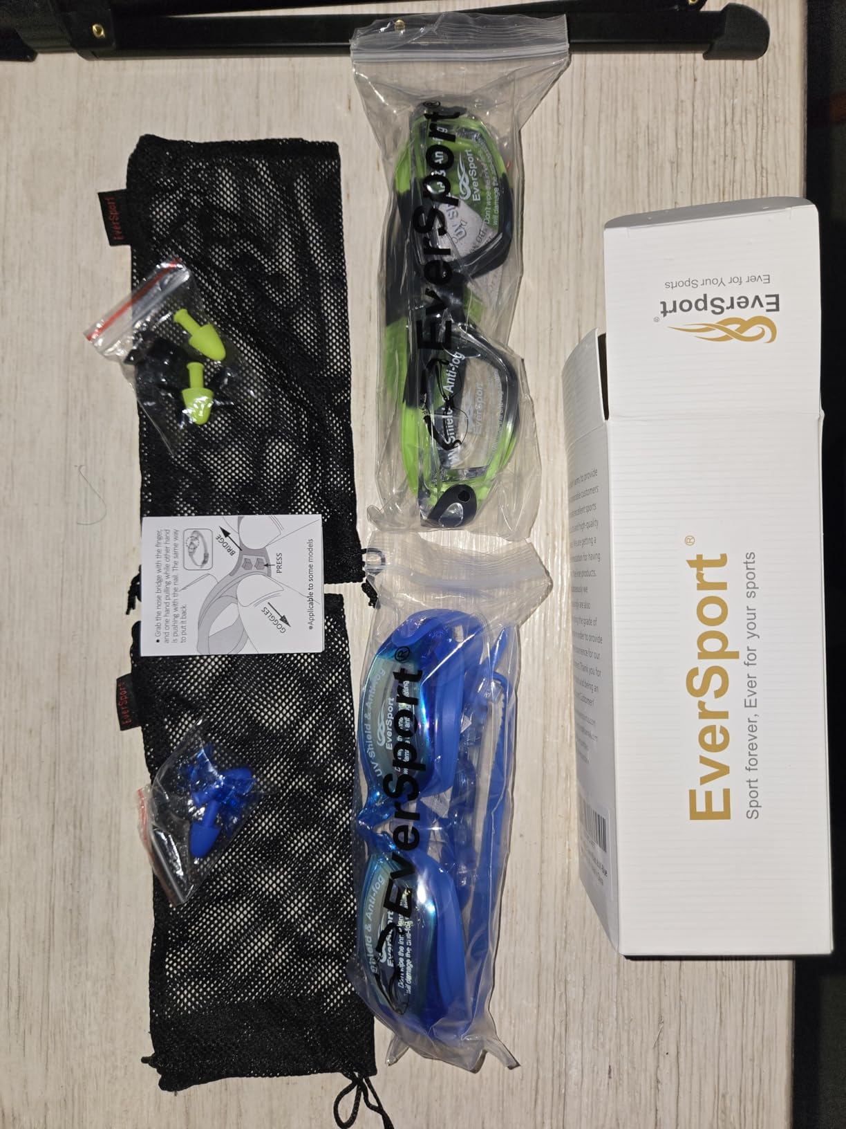 EverSport Kids Swim Goggles 2 Pack Anti-Fog Anti-UV Youth Boys Girls 4-16 customer photo 2