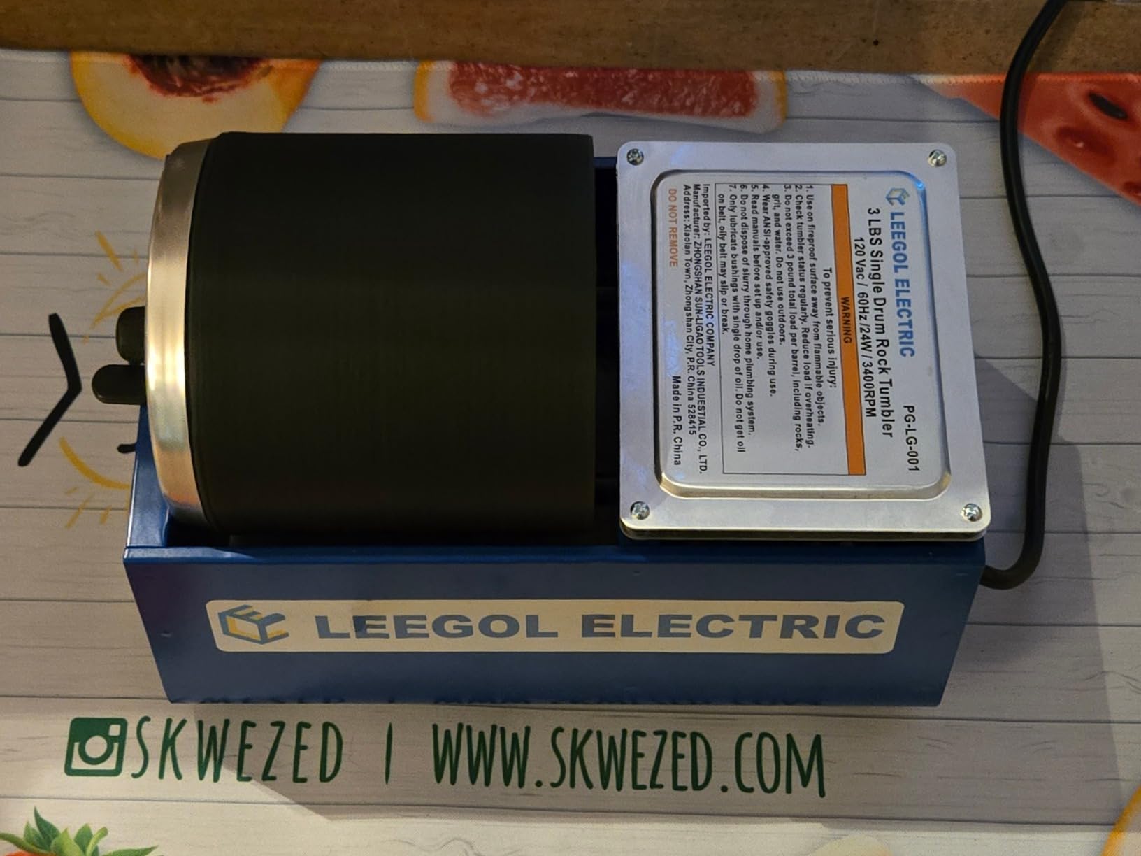 Leegol Electric Rock Tumbler Machine - Single Drum 3LB Rock Polisher (Single Barrel) customer photo 2