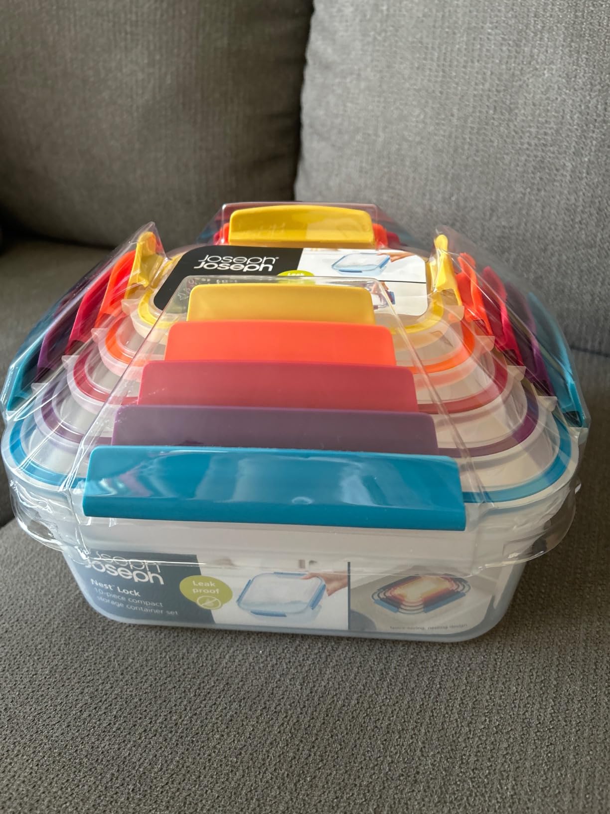Joseph Joseph Nest Lock Plastic BPA Free Food Storage Container Set with Lockable Airtight Leakproof Lids, 10-Piece, Multi-Color customer photo 2