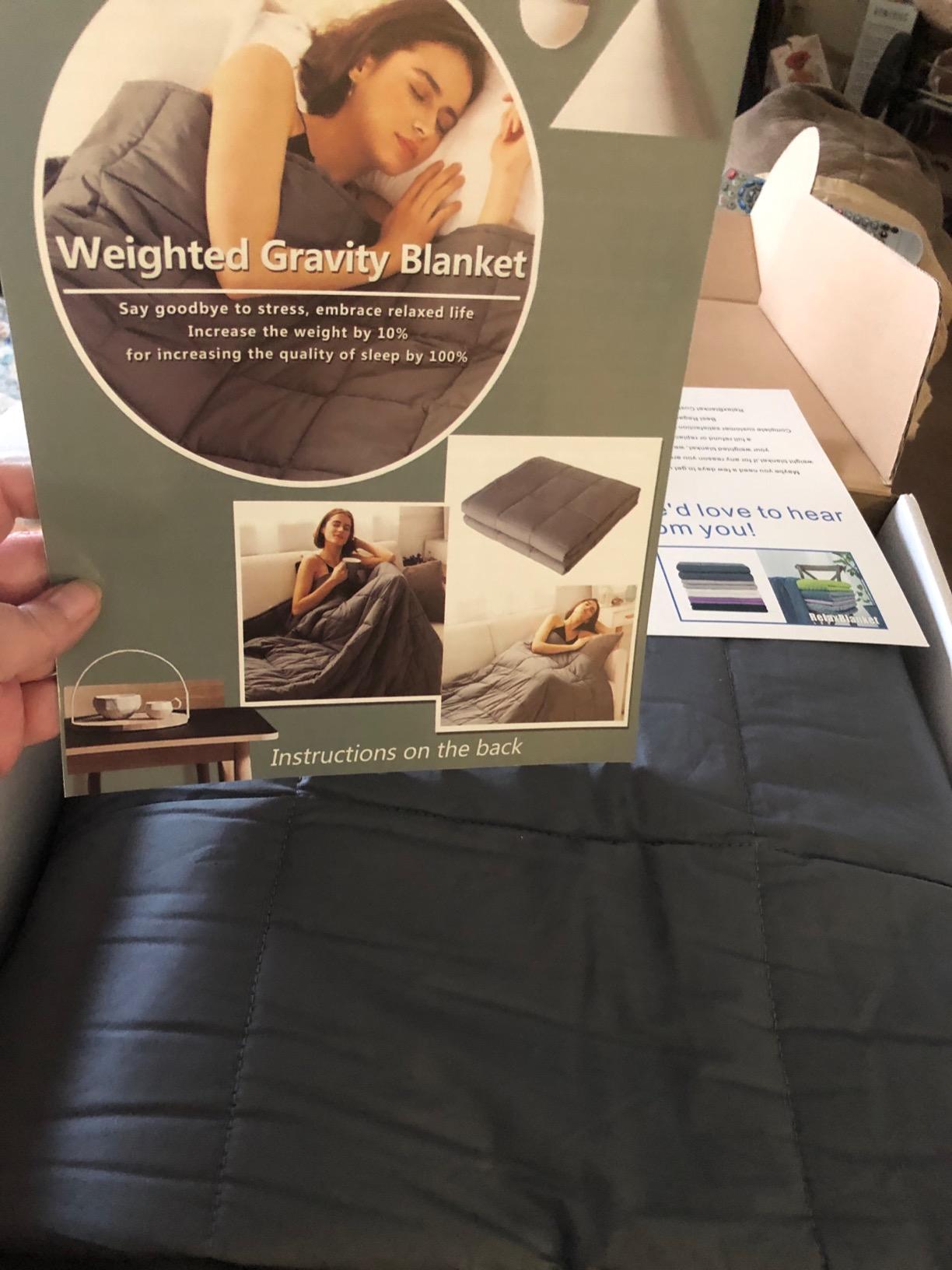 RelaxBlanket Cotton Weighted Blanket 100% Cotton with Premium Glass Beads for All-Season 80''x90'' 30lbs,Dark Grey customer photo 2