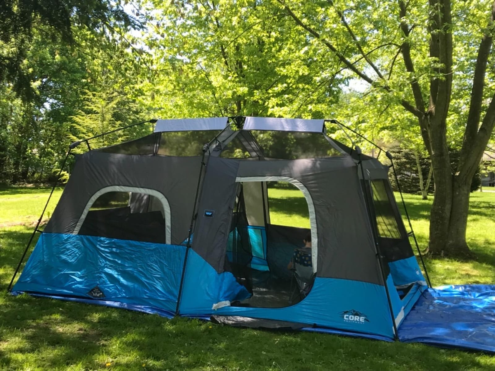 CORE Instant Cabin Tents with LED Lights | Family Multi Room Lighted Pop Up Tents for Camping | Included Storage Pockets for Camping Accessories customer photo 1