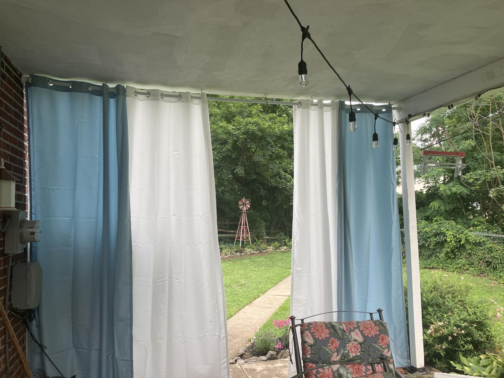 TOWN & COUNTRY BASICS Cabana Solid Heavyweight Indoor Outdoor Curtains, Light Filtering Opacity with Grommet Top, Water Repellent, 2-Pack Set, 54