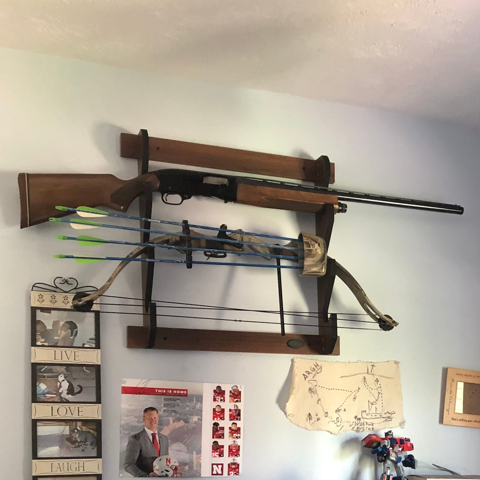 Rush Creek Creations | Indoor Gun Rack for up to 3 Rifles or Shotguns, Premium Wood Construction with Scratch-Resistant Finish Gun Storage for Firearms, Alternative for Gun Safe for Rifles and Pistols customer photo 2