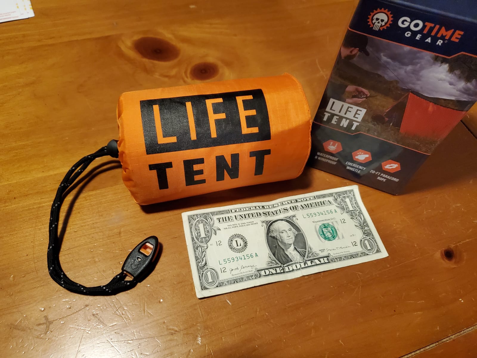 Go Time Gear Survival Life Tent • 2 Person Mylar Emergency Shelter Tube Tent + Paracord • All-Weather Protection for Camping, Hiking, & Survival Kits • Includes Emergency Whistle customer photo 2